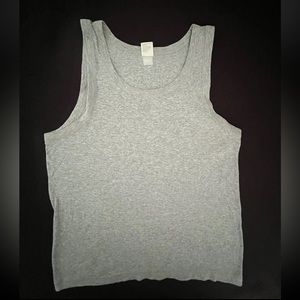 Gap Body Men’s Fitted Vintage 90’s Gray Tank Top Size XS with Side Ribbed Look